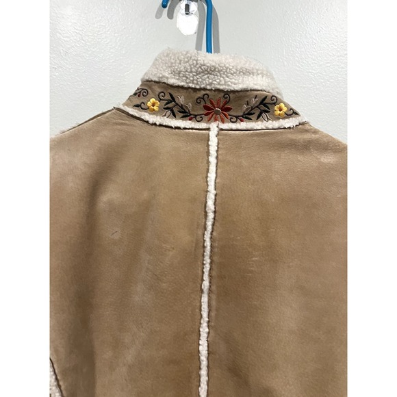 VTG Embroidered Suede & Shearling Coat ASO Phoebe Friends St John's Bay - Picture 13 of 15